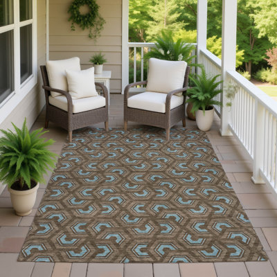 Tapis géométrique intérieur / extérieur lavable à la machine Chantille ACN2554