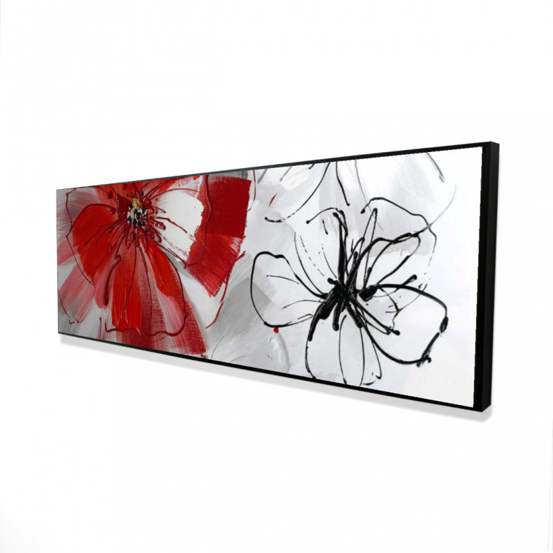" Red & Gray Flowers "