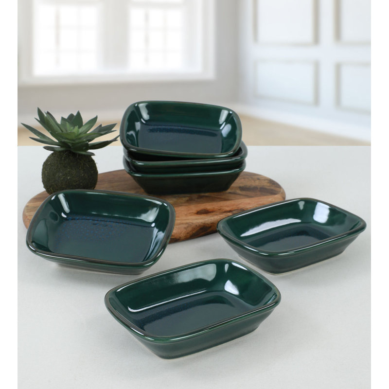 Premium Ceramic Platter Set, Green | 5.1 x 3.9 x 1.2 inches Each | 100% Antibacterial, Thermal Shock Resistant, Easy to Clean | Dishwasher & Microwave Safe | Perfect for Entertaining & Everyday Use