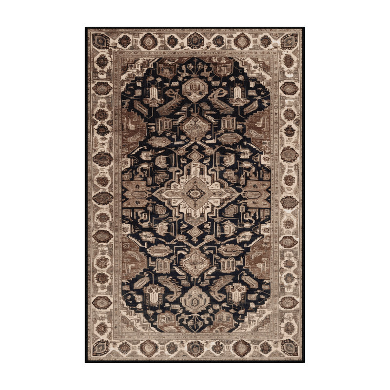 Tapis brun lavable à la machine, Rectangulaire 2 pi x 3 pi