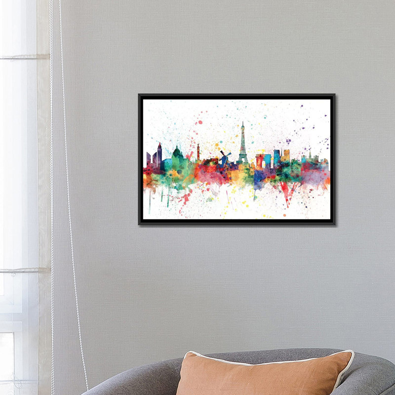 Série d’horizons en arc-en-ciel : paris, france, reproduction d’art sur toile tendue, H 40 po x l 60 po x P 1,5 po