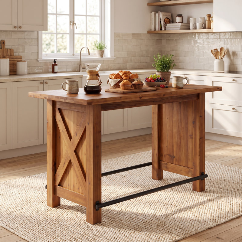 63‘’ Dining Table, Solid Wood Kitchen Table