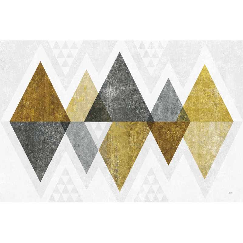 " Mod Triangles II Gold ", 20" H x 30" W