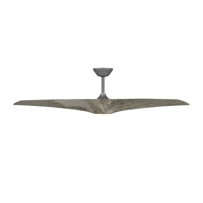 Zephyr 62'' Smart Indoor/Outdoor Ceiling Fan with LED Light And Remote Control Included, Weathered Wood