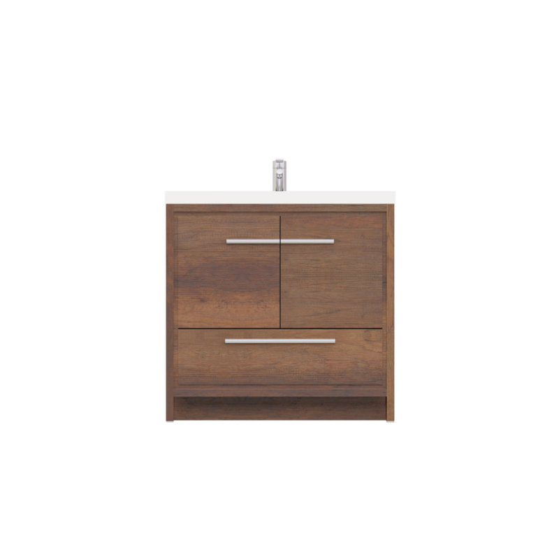 Ensemble de meuble-lavabo simple 36 po Feike, Brun