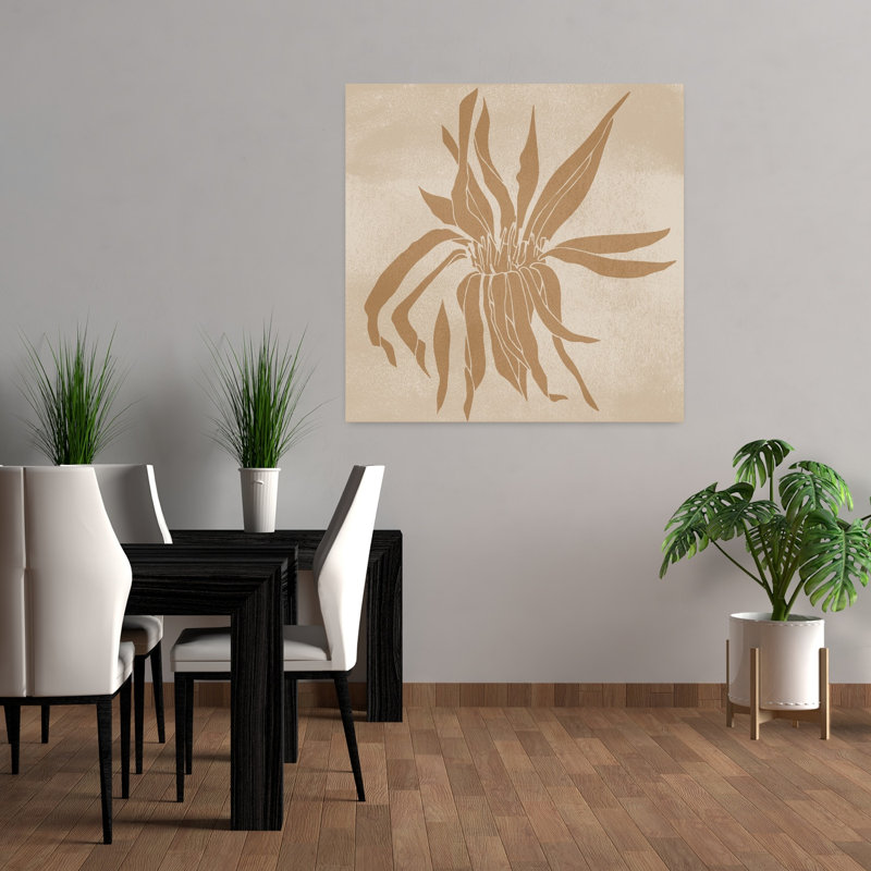 Big Flower. Wabi-sabi Botanical Art In Sand by Dina Dankers - Wrapped Canvas Print, 91.44 cm H x 91.44 cm W