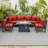 Ensemble modulaire d'extérieur 7 pièces Chelsea - Ensemble de conversation modulaire avec coussins, structure en aluminium et table basse en verre trempé-1040239838