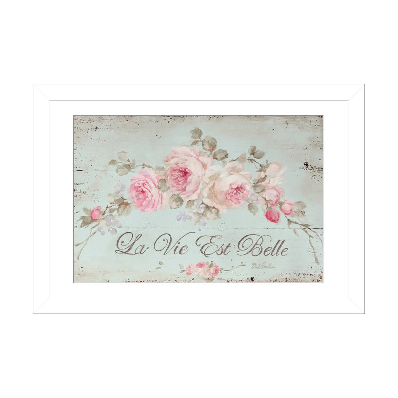 «Life Is Beautiful» par Debi Coules - impression sur papier, H 16 po x l 24 po x p 1 po, Papier encadré blanc