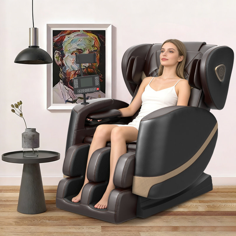 Full-body Massage Chair, Zero-gravity Massage Chair, 10 Fixed Rollers, Heating, Foot Massage, Automatic Mode, Bluetooth Speaker, Touch Screen Controller