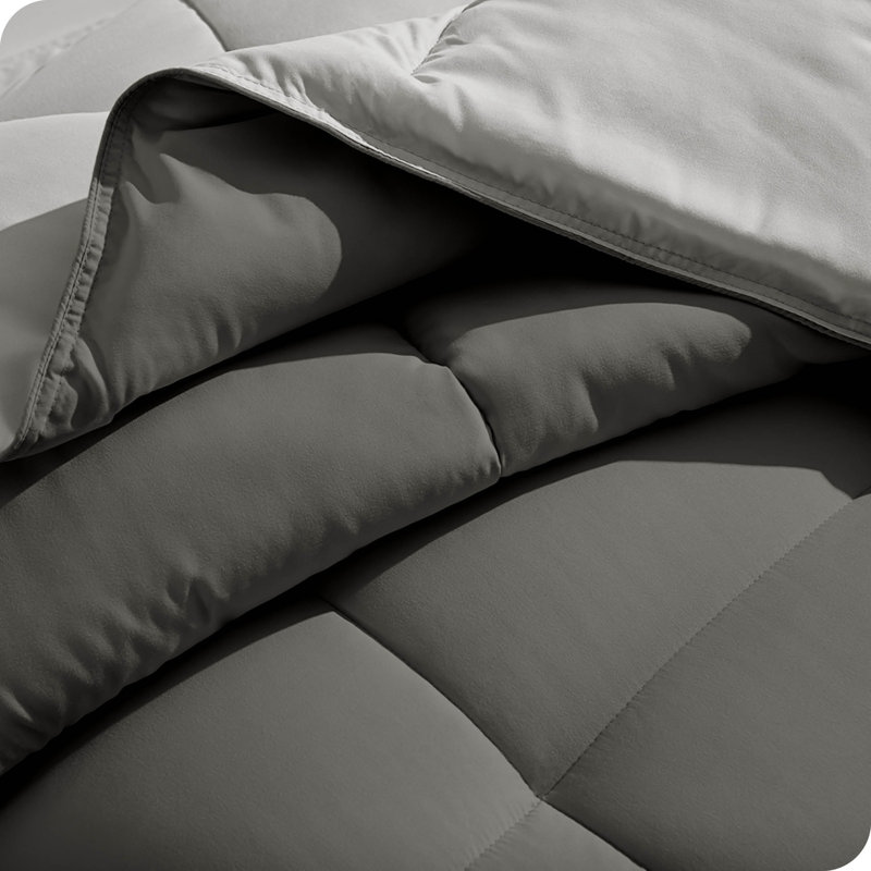 Twin XL Gray Microfiber Reversible Comforter Duvet Insert