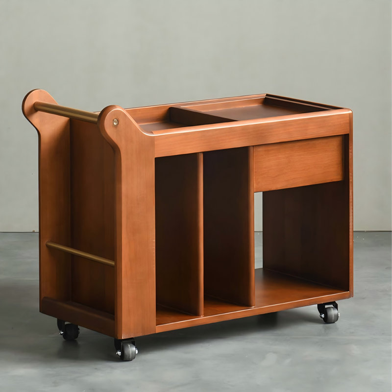 Modern Minimalist Caramel - Coloured Sofa Mobile Side Table