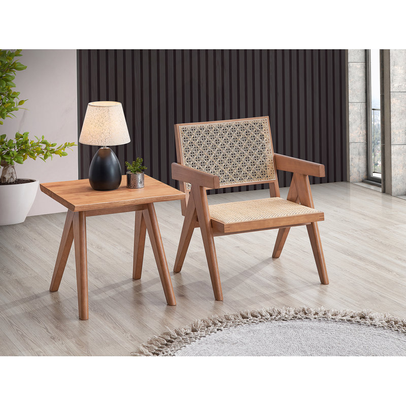 Chaise décontractée de style Mid-Century décontracté en rotin 1 pièce