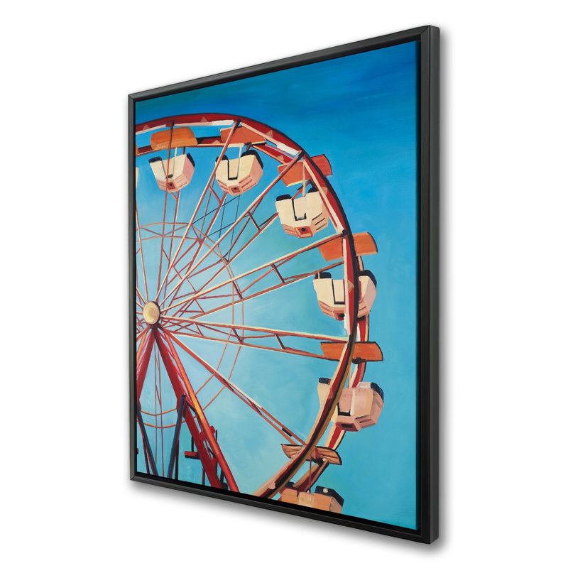 Ferris Wheel by a Beautiful Day - Framed Canvas Home Decor