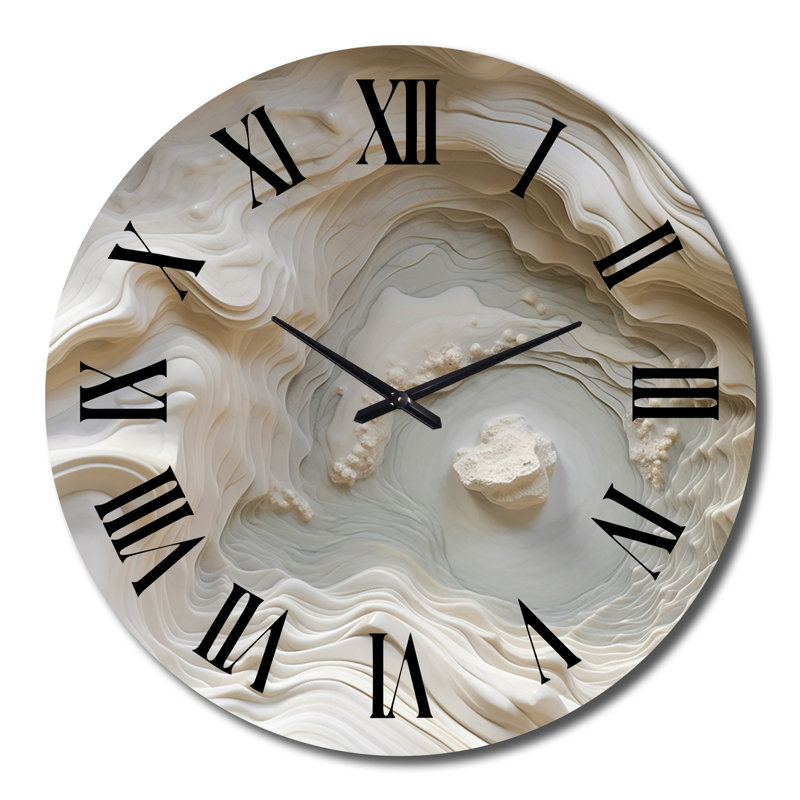 Horloge murale surdimensionnée en spirale crème, Très grand
