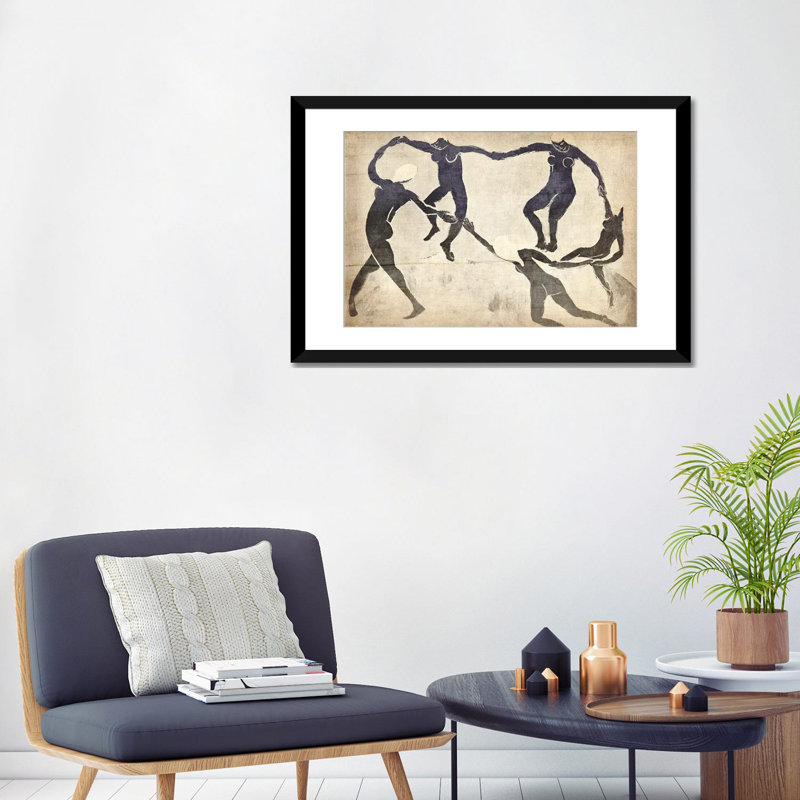 «Dance», impression sur toile tendue, H 16 po x l 24 po x P 1 po, Papier avec cadre noir, Blanc