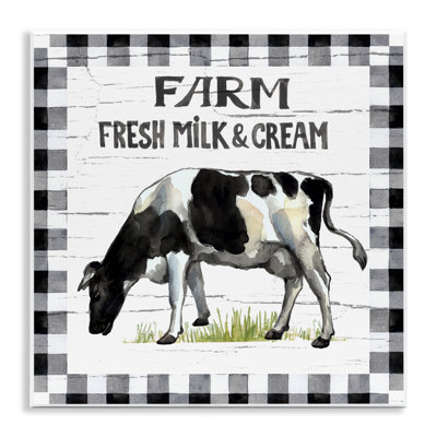 Spring Cow with Border Wall Plaque Art by Elena Vladykina