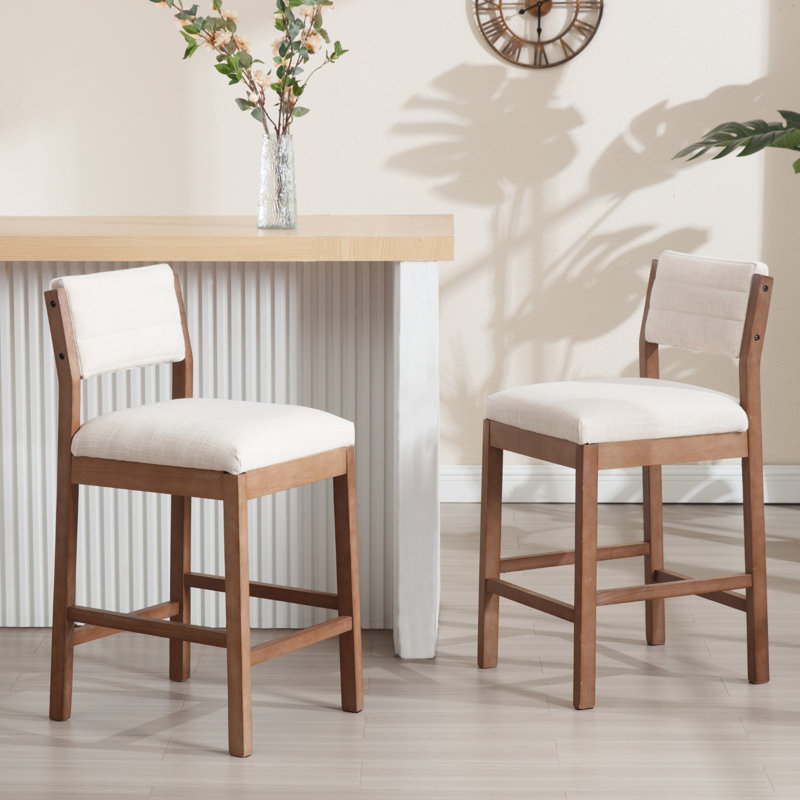 Darlane Upholstered Counter Stool, White
