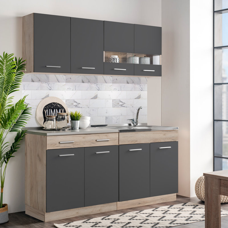 Kozo 206.5cm Kitchen Pantry, Grey