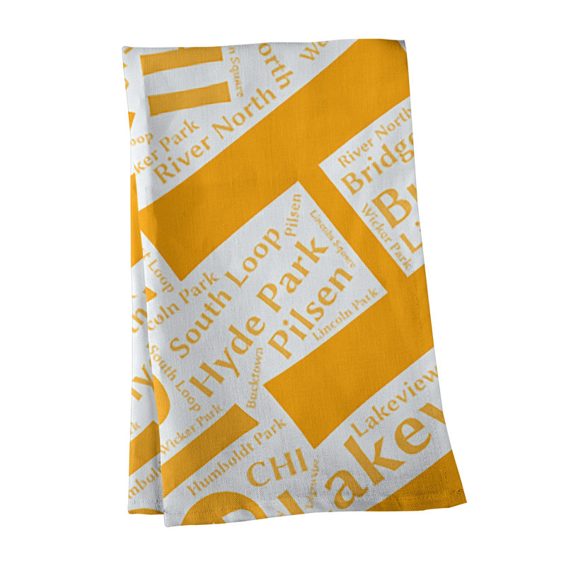 Cotton Tea Towel Kitchen Towel, Blue, Chicago