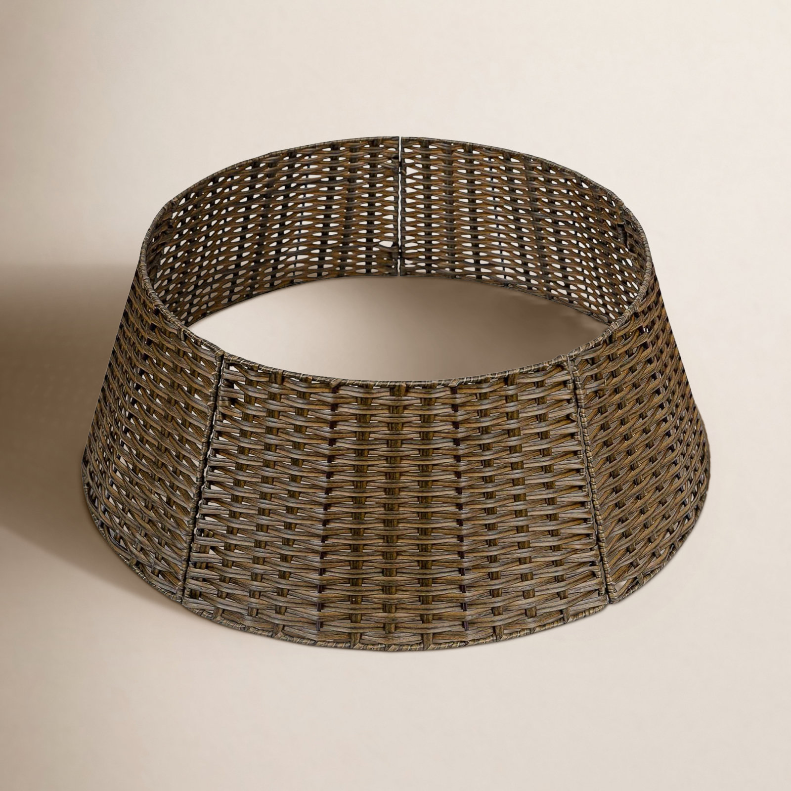 Handcrafted Wicker Tree Collar, Brown, 11.57" W