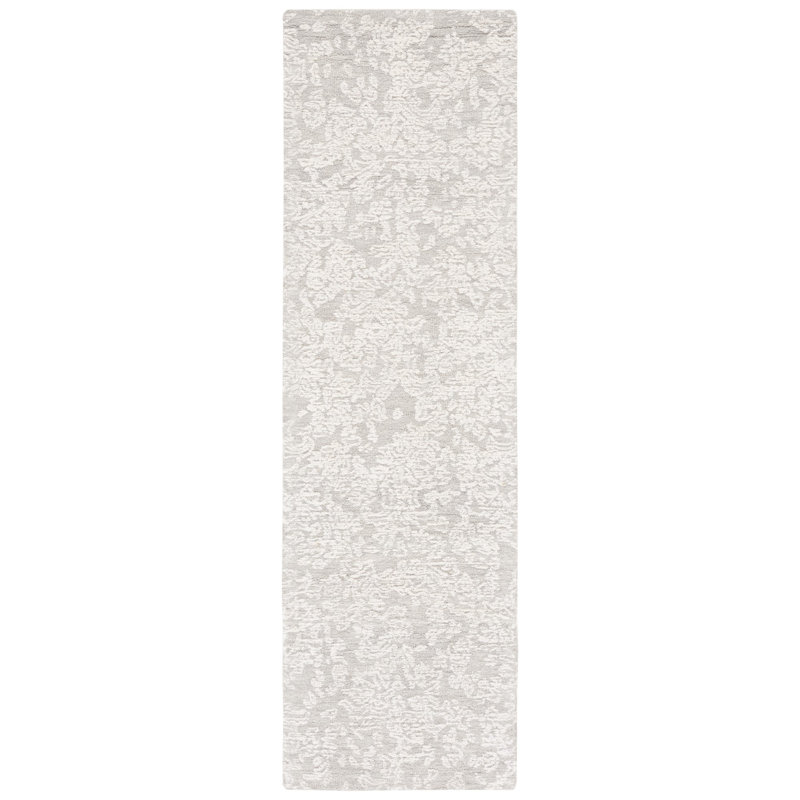 Amaya Hand Tufted Wool/Cotton Oriental Rug in Light Gray, Runner 2'3" x 8'
