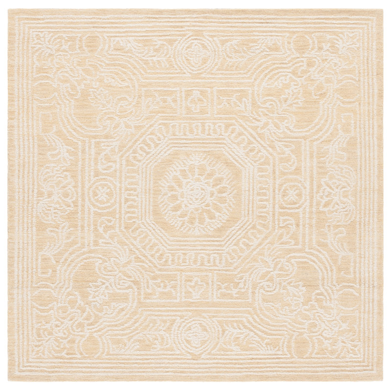 Tapis oriental en laine et coton touffeté à la main Plarent, Carré 6 pi