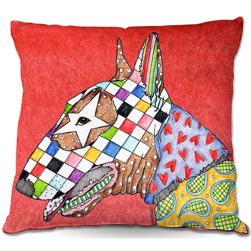  Coussin Couch Bull Terrier, 16 po x 16 po, Melon d'eau