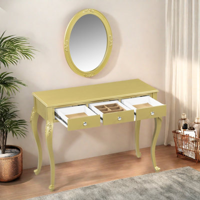 Coiffeuse de luxe avec miroir ovale et coiffeuse 3 tiroirs Luxury
