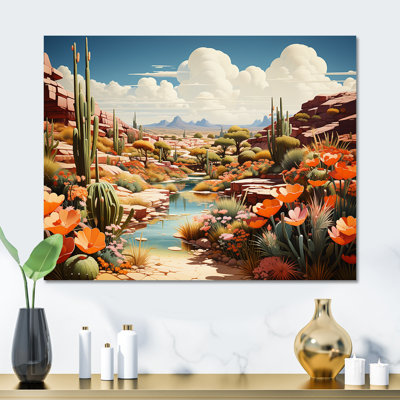 Native Desert Oasis Blooms I - Desert Metal Wall Art