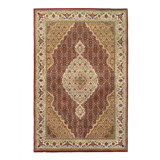 Fine Hand Knotted Silk & wool Tabriz design 4'2'' X 6'2''