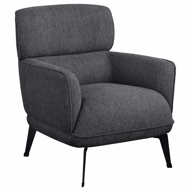 Chaise d'appoint grise avec pieds en métal, Gris