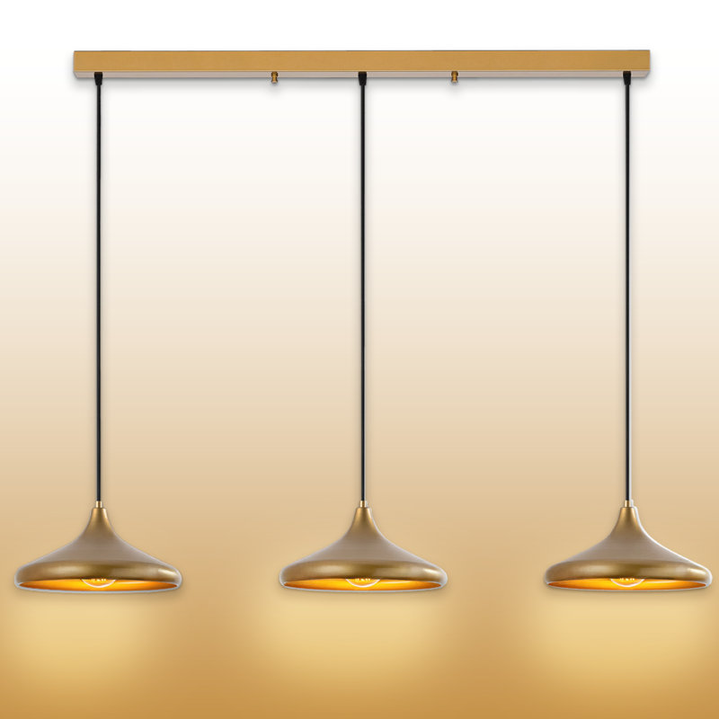 Luminaire suspendu pour îlot de cuisine 3 lumières à hauteur réglable