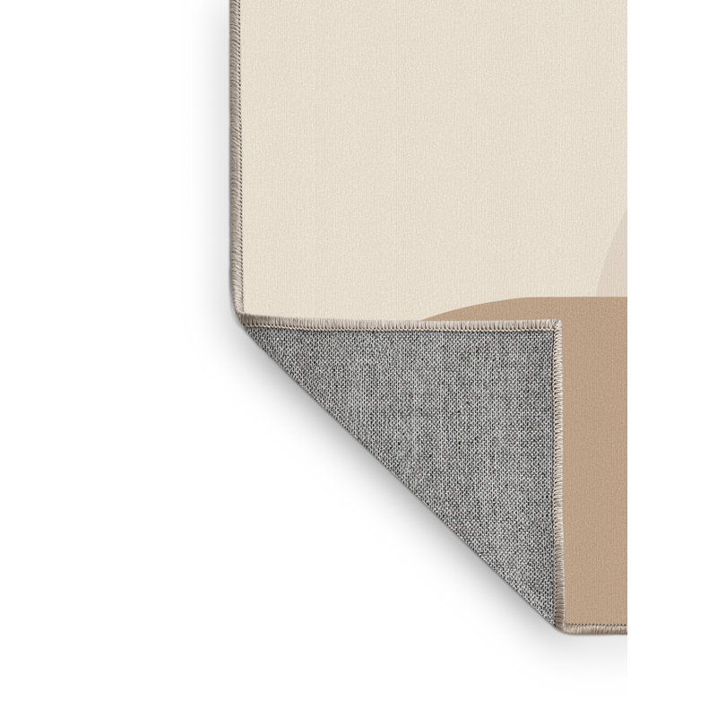 Tapis scandinave beige lavable à la machine Alan Gnome - Reliure beige, 2x3