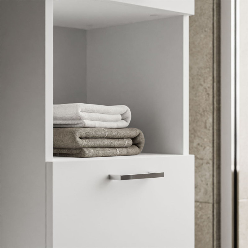 80 mm Wall Mounted Combined Vanity Unit with Vessel Ceramic Basin, White/ White matt