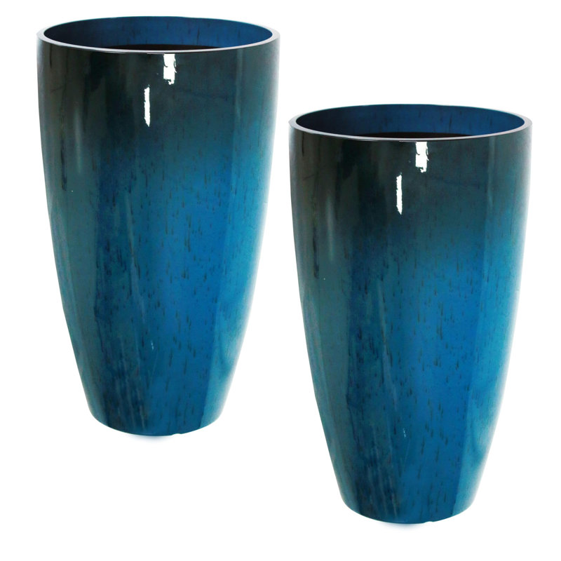 Grand grand pot de fleurs rond 21 po (ensemble de 2)