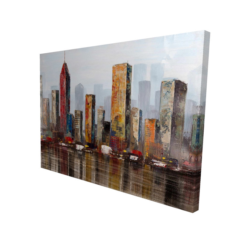 Rust Rust City - Toile de bureau industrielle pour la décoration intérieure, H 48 po x l 36 po