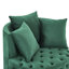 Fauteuil pivotant en velours à boutons, 3 coussins, roulettes amovibles-321324470