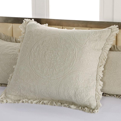 100% Cotton Embroidered Ruffled Sham