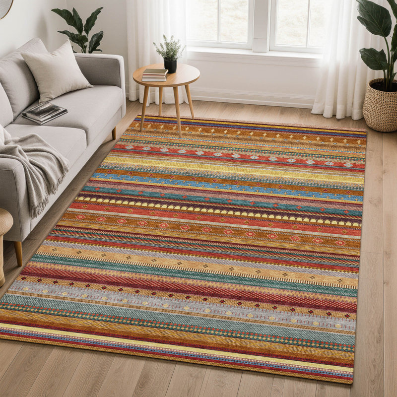 Tapis rayé de qualité supérieure Mayfield, Paprika, 9 pi x 12 pi