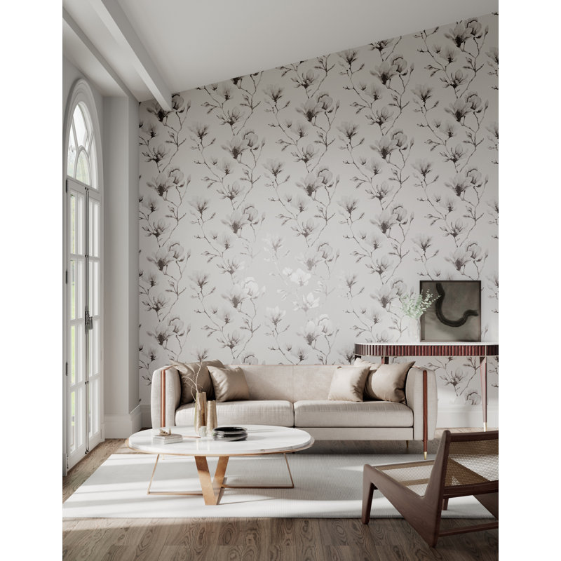 Lotus Wallpaper, Ivory/Gilver