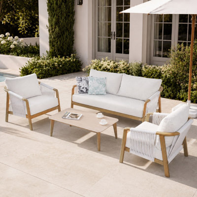 Ensemble de conversation pour l'extérieur en aluminium 4 personnes avec coussins Patti