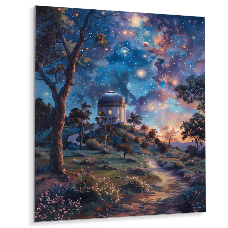 «Blue Purple Star Sanctuary», reproduction d'art mural, Métal métal, H 16 po x l 32 po x P 1 po