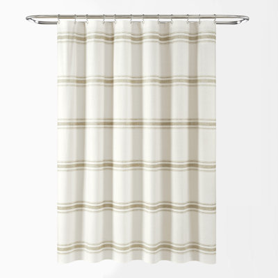 Gilroy Farmhouse 100% Cotton Striped Single Shower Curtain