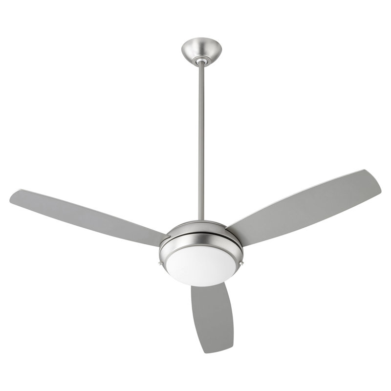 Nayha 52'' Ceiling Fan with Light Kit, Satin Nickel with Silver and Weathered Gray Blades