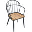 2 chaises de salle à manger, placage de bouleau, pieds en métal, base en fer noir mat et métal, finition l 22,08 po x P 24,57 po, H 35,52 po