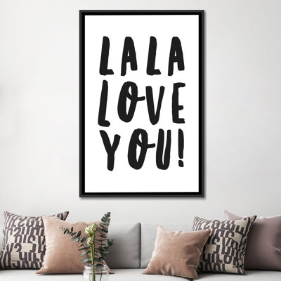 « la la love you », art textuel sur toile