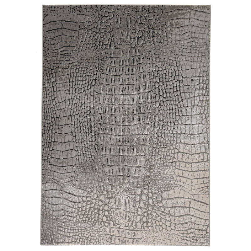 Tapis gris / noir Joshuah, Rectangle 7 pi 10 po x 10 pi 6 po