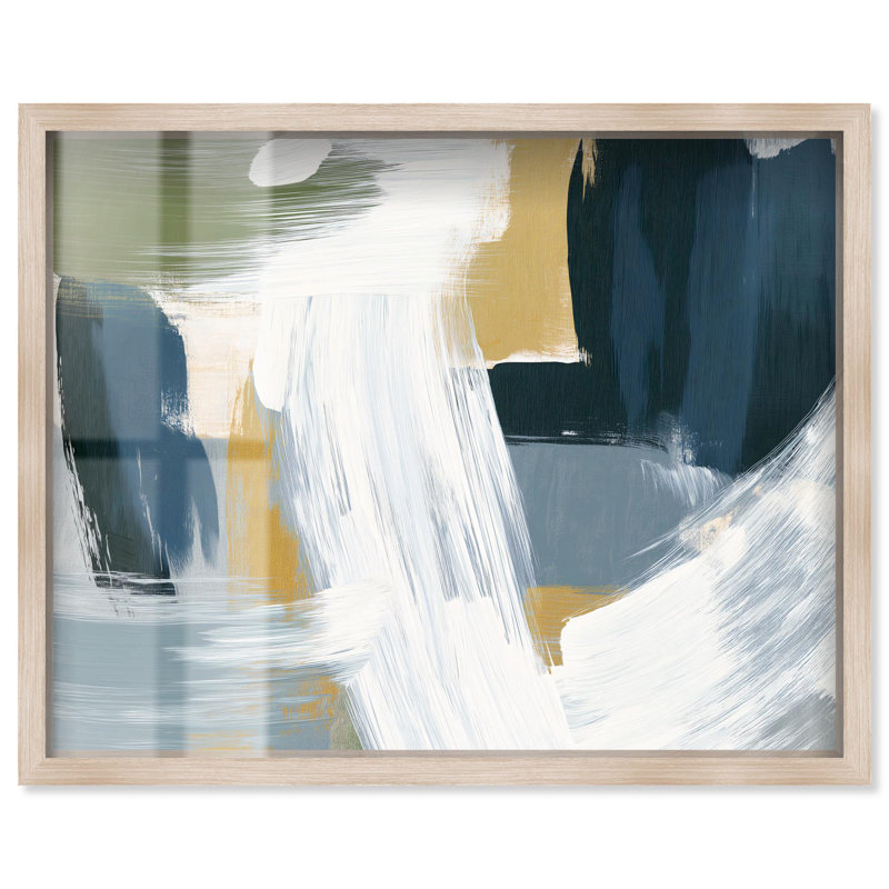 Décoration murale abstraite «Moss Layers III Shadowbox» par Art Remedy, Crème, crème, H 21 po x l 25 po