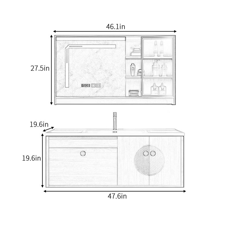 Retro high-end and simple bathroom cabinet