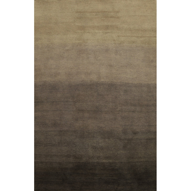 Tapis rayé brun de style moderne Gabbeh 7 x 10